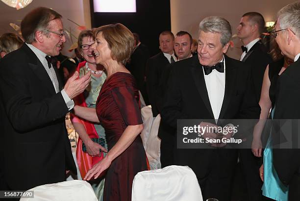 German President Joachim Gauck and his partner Daniela Schadt attend the 2012 Bundespresseball at the Intercontinental Hotel on November 23, 2012 in...