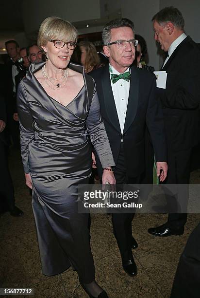 German German Defense Minister Thomas de Maiziere and his wife Martina attend the 2012 Bundespresseball at the Intercontinental Hotel on November 23,...