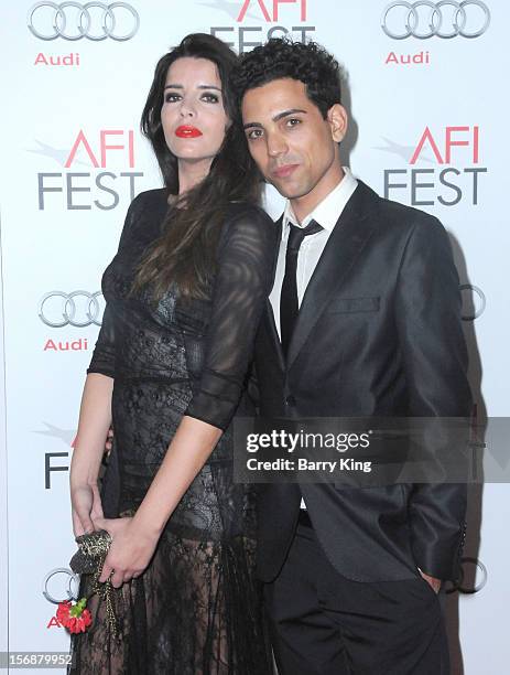 Actress Anabela Moreira and actor Rafael Morais arrive to the 2012 AFI FEST "Holy Motors" special screening held at Grauman's Chinese Theatre on...