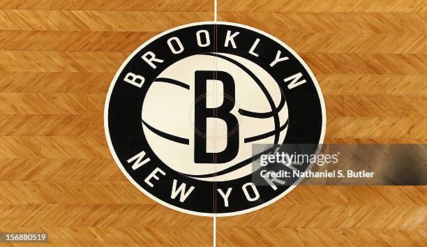 General overview of center court prior to the game between the Los Angeles Clippers and the Brooklyn Nets on November 23, 2012 at the Barclays Center...