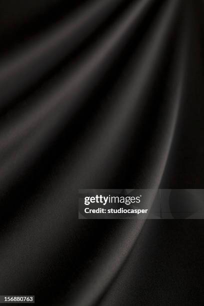 ブラックのシルク - サテン　布 ストックフォトと画像