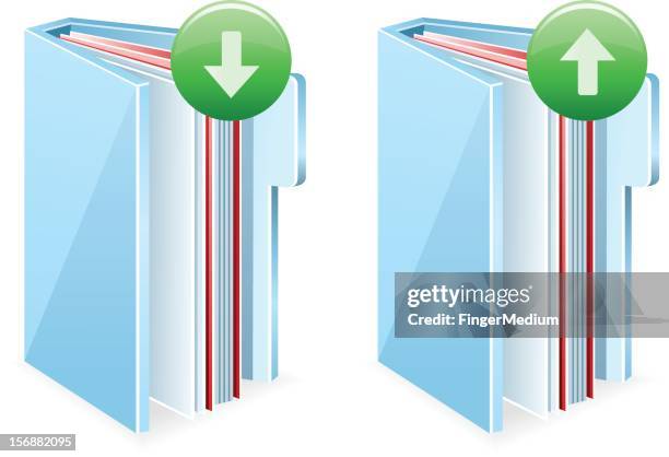 documents upload and download - unloading stock illustrations