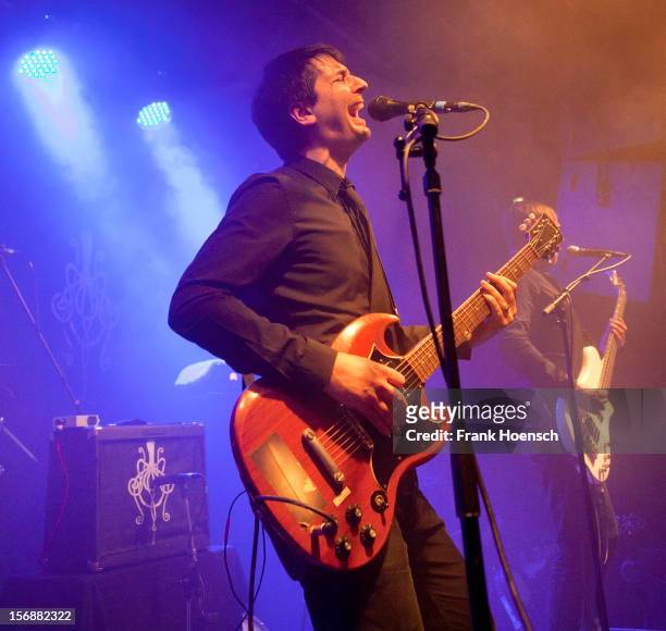 Singer Sel Balamir of Amplifier performs live during a concert at the Postbahnhof on November 23, 2012 in Berlin, Germany.