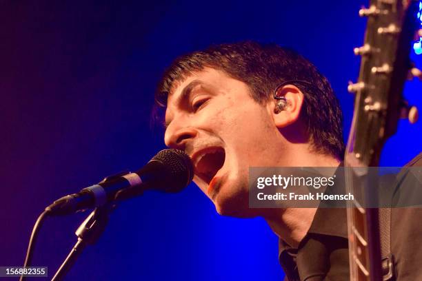 Singer Sel Balamir of Amplifier performs live during a concert at the Postbahnhof on November 23, 2012 in Berlin, Germany.