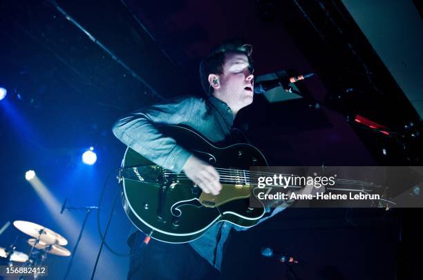 Alex Trimble of Irish band Two Door Cinema Club performs live during a concert at Astra Kulturhaus on November 23 2012 in Berlin, Germany.