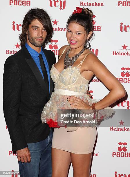 Jay Lyon and guest pose at the Pacha Launch at the Ivy on November 24, 2012 in Sydney, Australia.