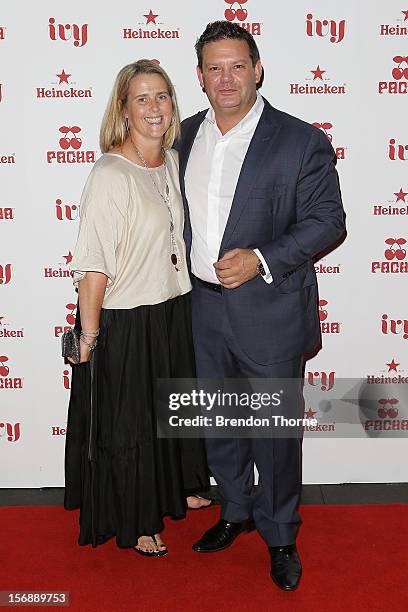 Gary Mehigan and Mandy Mehigan arrive at the Pacha Launch at the Ivy on November 24, 2012 in Sydney, Australia.