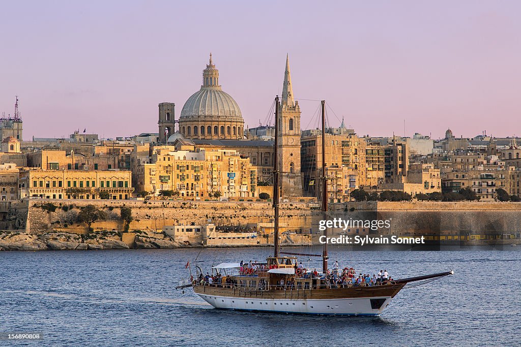 Malta, Valletta, skyline with St. Paul's Anglican