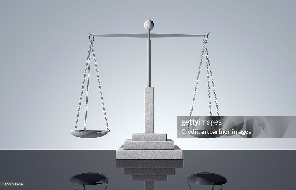 An empty scale in balance