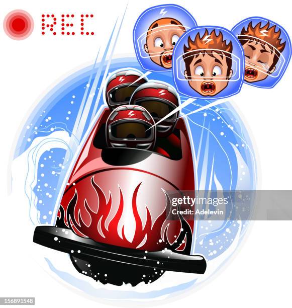 ilustrações de stock, clip art, desenhos animados e ícones de bobsleigh - bobsleigh