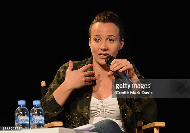 Singer Malikah attends the Express Yourself Family Day Panel at the Katara Opera House during the 2012 Doha Tribeca Film Festival on November 24,...