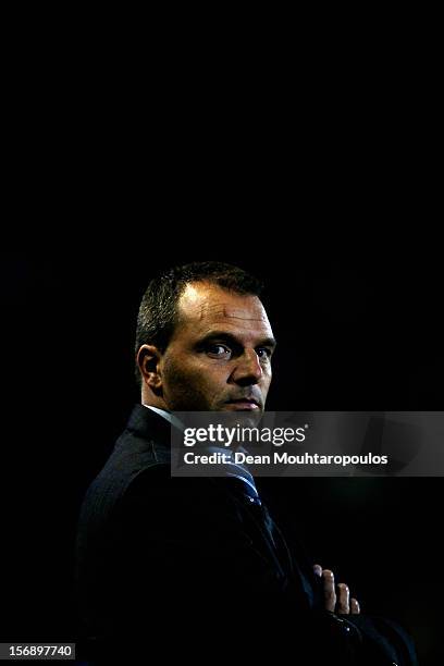 Den Haag Manager, Maurice Steijn looks on prior to the Eredivisie match between NAC Breda and ADO Den Haag at the Rat Verlegh Stadium on November 23,...