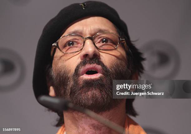 Meinhart Kriscke Ramaswamy attend the federal party convention of the German Pirates Party on November 24, 2012 in Bochum, Germany. The Pirates,...