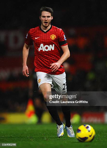 Nick Powell of Manchester United in action during the Barclays Premier League match between Manchester United and Queens Park Rangers at Old Trafford...