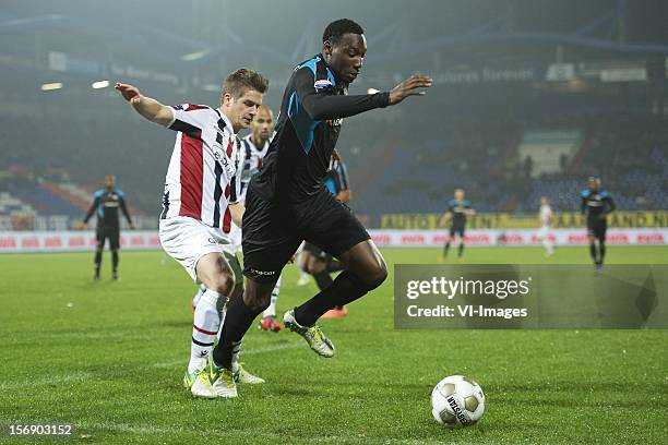 Jordens Peters of Willem II, Geoffrey Castillion of Heracles Almelo during the Dutch Eredivisie match between Willem II and Heracles Almelo at the...