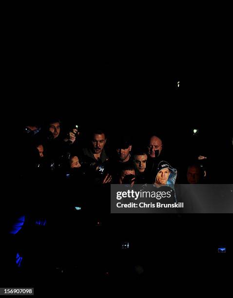 Ricky Hatton of Great Britain enters the arena ahead of his welterweight bout against Vyacheslav Senchenko of Ukraine at MEN Arena on November 24,...