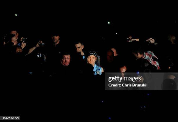 Ricky Hatton of Great Britain enters the arena ahead of his welterweight bout against Vyacheslav Senchenko of Ukraine at MEN Arena on November 24,...