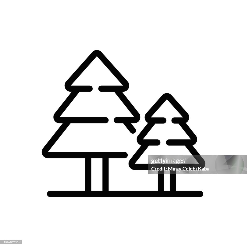 Forest, Forest Area, Wooded, Environment, line icon