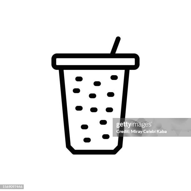 frappe, coffee line icon - hostel stock illustrations