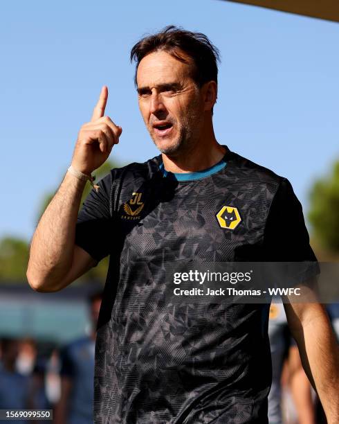 Julen Lopetegui, Manager of Wolverhampton Wanderers during a pre-season training camp on July 22, 2023 in Lagos, Portugal.