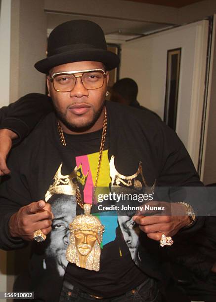 Flo Rida invades "The Whoolywood Shuffle" at SiriusXM Studios on November 19, 2012 in New York City.