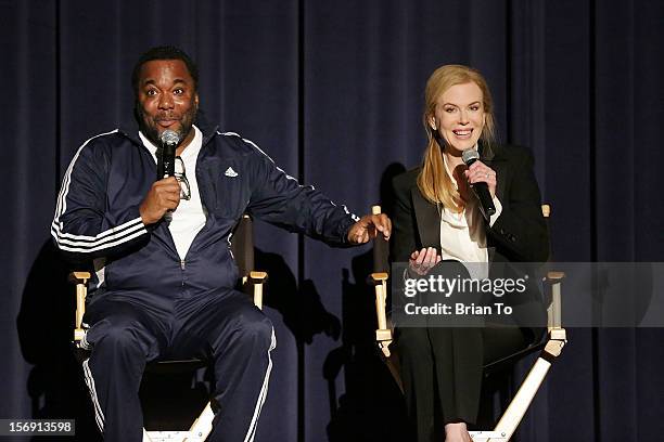 Director Lee Daniels and actress Nicole Kidman attend "The Paperboy" Q&A with Nicole Kidman at Harmony Gold Theatre on November 24, 2012 in Los...