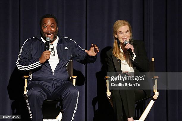 Director Lee Daniels and actress Nicole Kidman attend "The Paperboy" Q&A with Nicole Kidman at Harmony Gold Theatre on November 24, 2012 in Los...