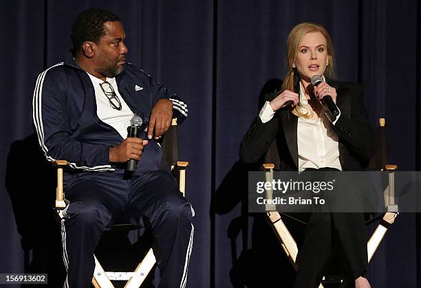 Director Lee Daniels and actress Nicole Kidman attend "The Paperboy" Q&A with Nicole Kidman at Harmony Gold Theatre on November 24, 2012 in Los...