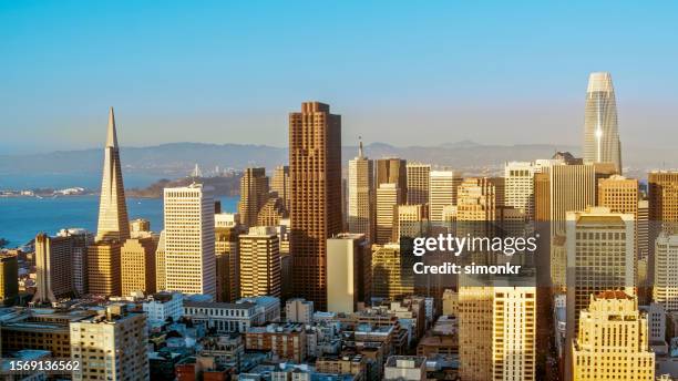 view of san francisco city - san francisco financial district stock pictures, royalty-free photos & images