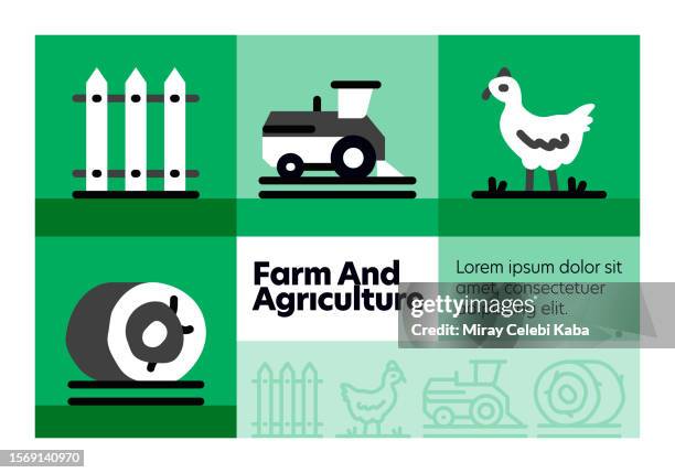 farm and agriculture line icon set and banner design. - beekeeper stock illustrations