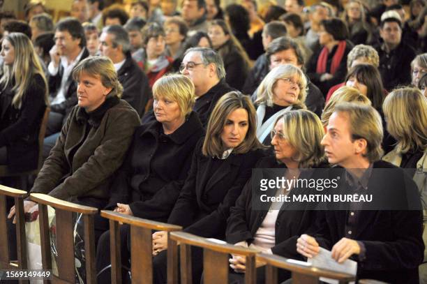 The son of Claude Francois, Claude Francois Jr next to his mother Isabelle Foret, and Stephanie Lohr and Josette Francois, respectively niece and...