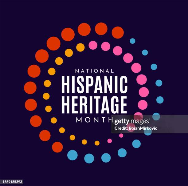 nationales poster zum hispanic heritage month. vektor - lateinamerikanische kultur stock-grafiken, -clipart, -cartoons und -symbole