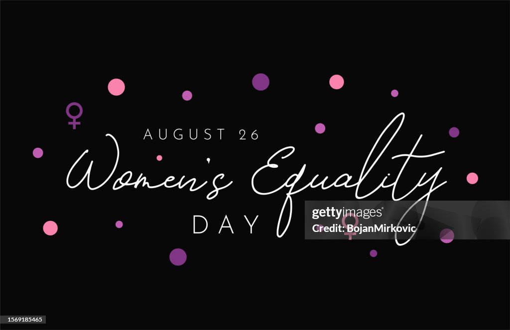 Women's Equality Day poster, August 26. Vector