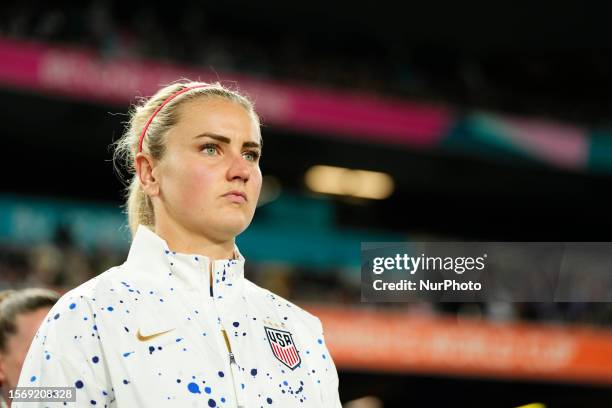 Lindsey Horan of USA and Olympique Lyonnais prior the FIFA Women's World Cup Australia &amp; New Zealand 2023 Group E match between Portugal and USA...