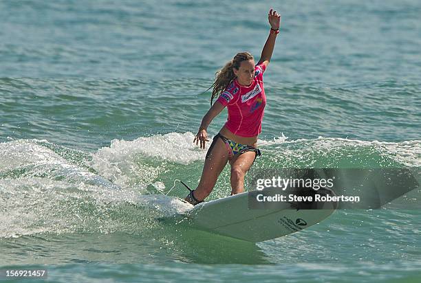 Justine Fupont from Hossegor France finished in 9th place at the SWATCH Girls Pro on November 22, 2012 in Hainan Island, China.