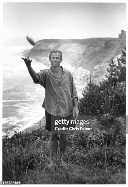 Portrait of photographer Peter Beard, Montauk, New York, 1995.