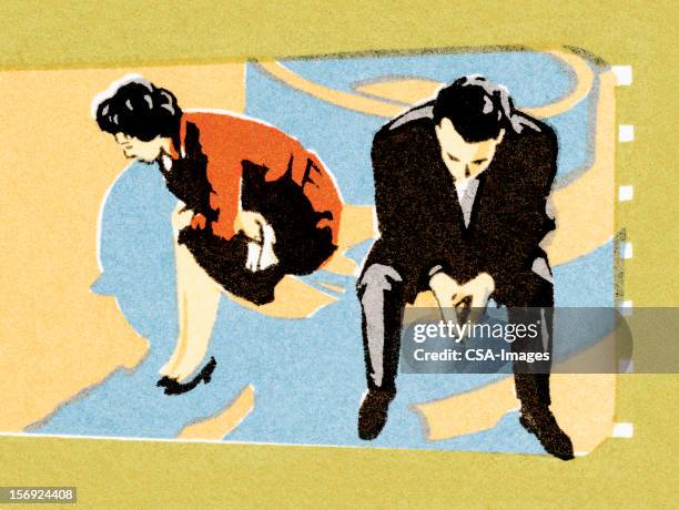 couple in a disagreement - communication problems stock illustrations