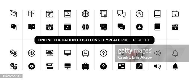 Online education user interface buttons template Online education user interface buttons template
