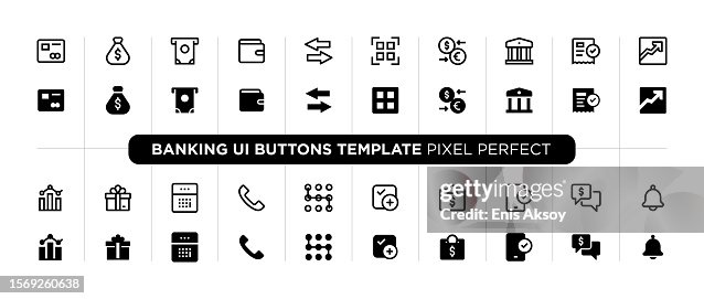 Banking user interface buttons template Banking user interface buttons template