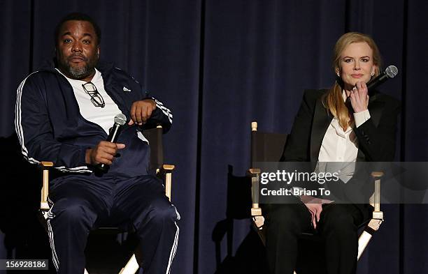 Director Lee Daniels and actress Nicole Kidman attend "The Paperboy" Q&A with Nicole Kidman at Harmony Gold Theatre on November 24, 2012 in Los...