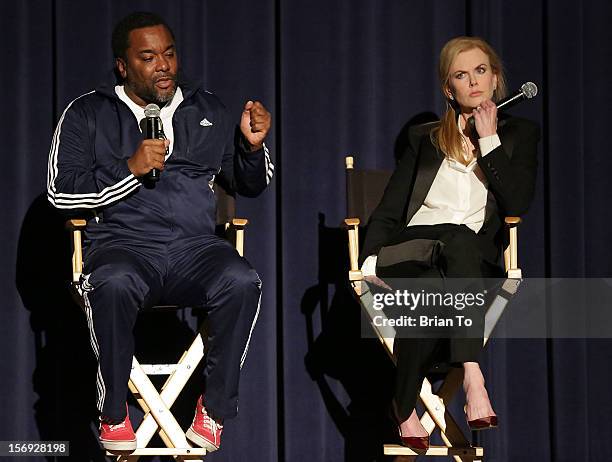 Director Lee Daniels and actress Nicole Kidman attend "The Paperboy" Q&A with Nicole Kidman at Harmony Gold Theatre on November 24, 2012 in Los...