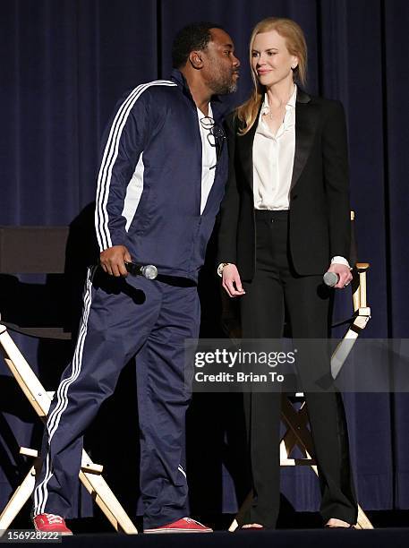 Director Lee Daniels and actress Nicole Kidman attend "The Paperboy" Q&A with Nicole Kidman at Harmony Gold Theatre on November 24, 2012 in Los...