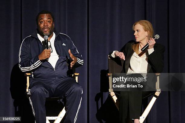 Director Lee Daniels and actress Nicole Kidman attend "The Paperboy" Q&A with Nicole Kidman at Harmony Gold Theatre on November 24, 2012 in Los...