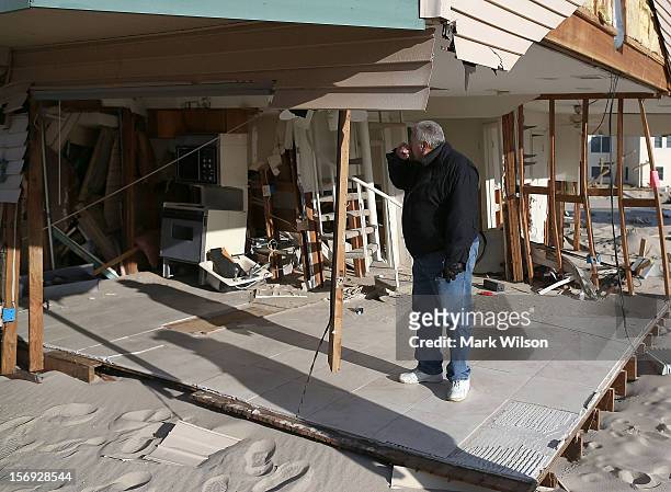 Lou Friedella is devastated by the damage to his beach house caused by Superstorm Sandy on November 25, 2012 in Ortley Beach, New Jersey. The...
