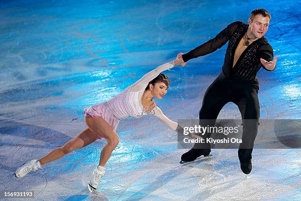 Vera Bazarova and Yuri Larionov of Russia perform in the Gala Exhibition during day three of the ISU Grand Prix of Figure Skating NHK Trophy at...