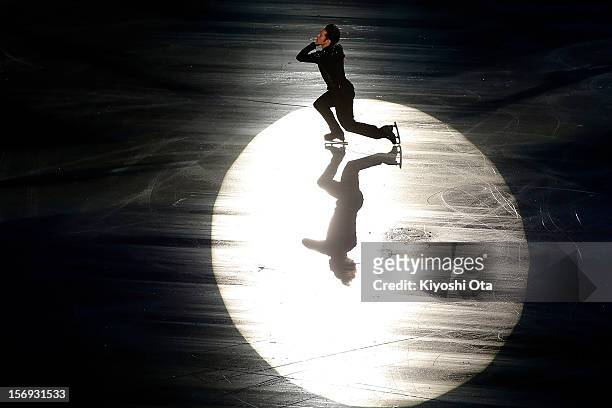 Daisuke Takahashi of Japan performs in the Gala Exhibition during day three of the ISU Grand Prix of Figure Skating NHK Trophy at Sekisui Heim Super...