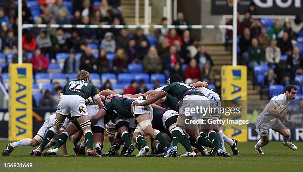 Haydn Thomas of Exeter Chiefs in action during the Aviva Premiership match between London Irish and Exeter Chiefs at Madejski Stadium on November 25,...