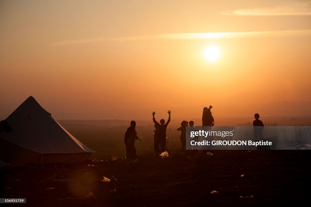 Displaced Syrian Refugees Escape Conflict At Camp In Atmeh