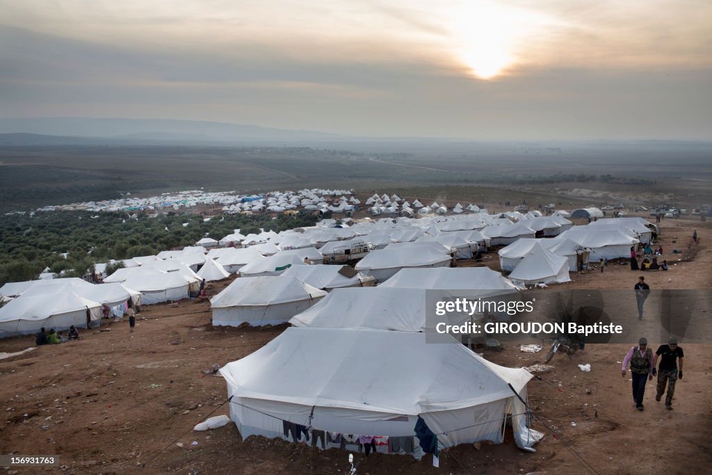 Displaced Syrian Refugees Escape Conflict At Camp In Atmeh