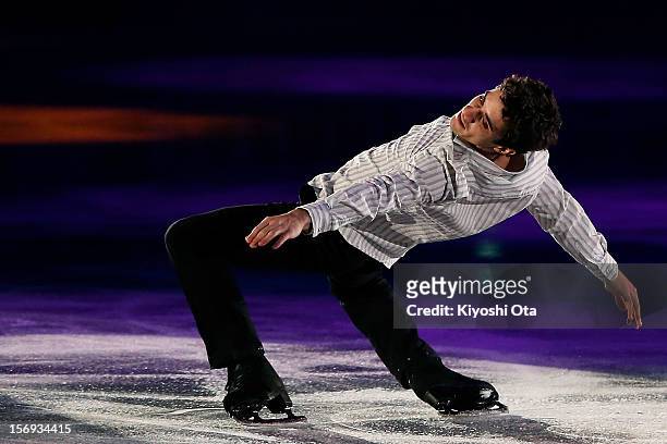 Javier Fernandez of Spain performs in the Gala Exhibition during day three of the ISU Grand Prix of Figure Skating NHK Trophy at Sekisui Heim Super...